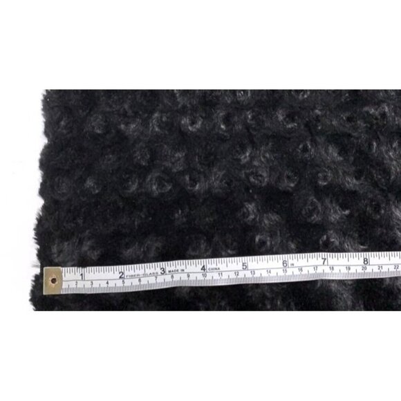 Black Luxe Faux Fur Minky Swirl Fabric 60 inch wide by 2 yards. New. - Picture 3 of 8